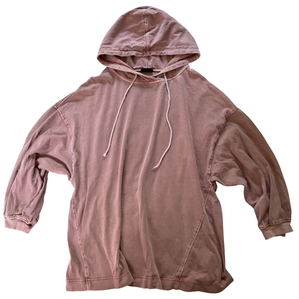 Out From Under Urban Outfitters Rose Mineral Wash Oversized Hoodie Sweatshirt - Picture 1 of 14